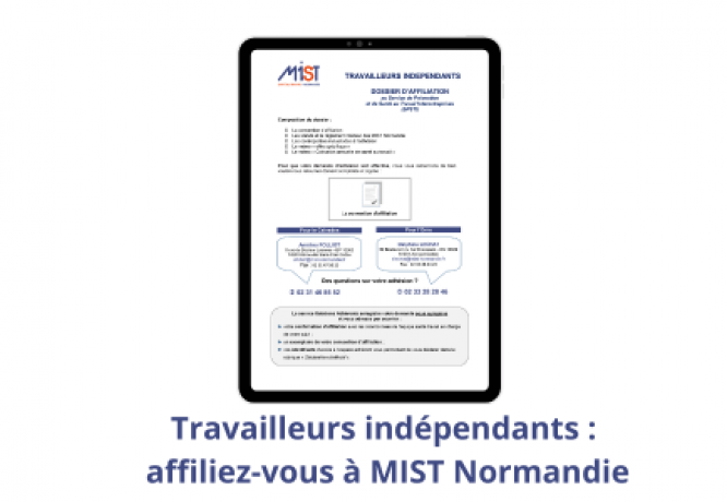 La santé au travail des travailleurs indépendants  - L'actualité de MIST Normandie