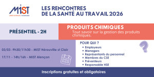 RST 2026 : Produits  chimiques (présentiel) - 17/11/2026 - de 14h à 16h - MIST Alençon - Évènements de MIST Normandie