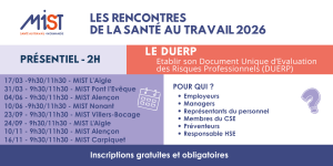 RST 2026 : Le DUERP (présentiel) - 10/11/2026 de 09h30 à 11h30 - MIST Alençon - Évènements de MIST Normandie