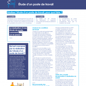 Mémo Etude d'un poste de travail